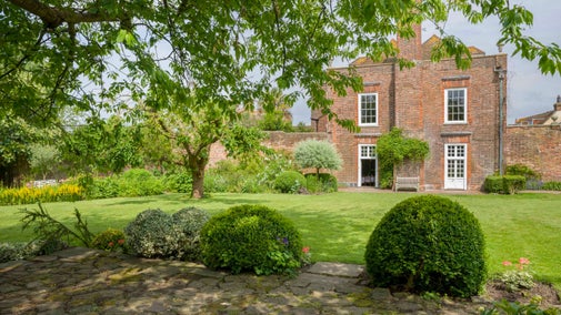 Under the cherry tree at Lamb House, East Sussex